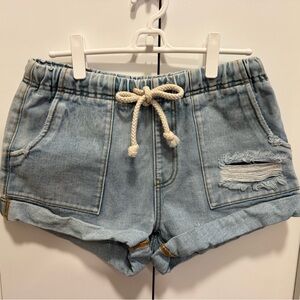One Teaspoon Light Blue Denim Shorts